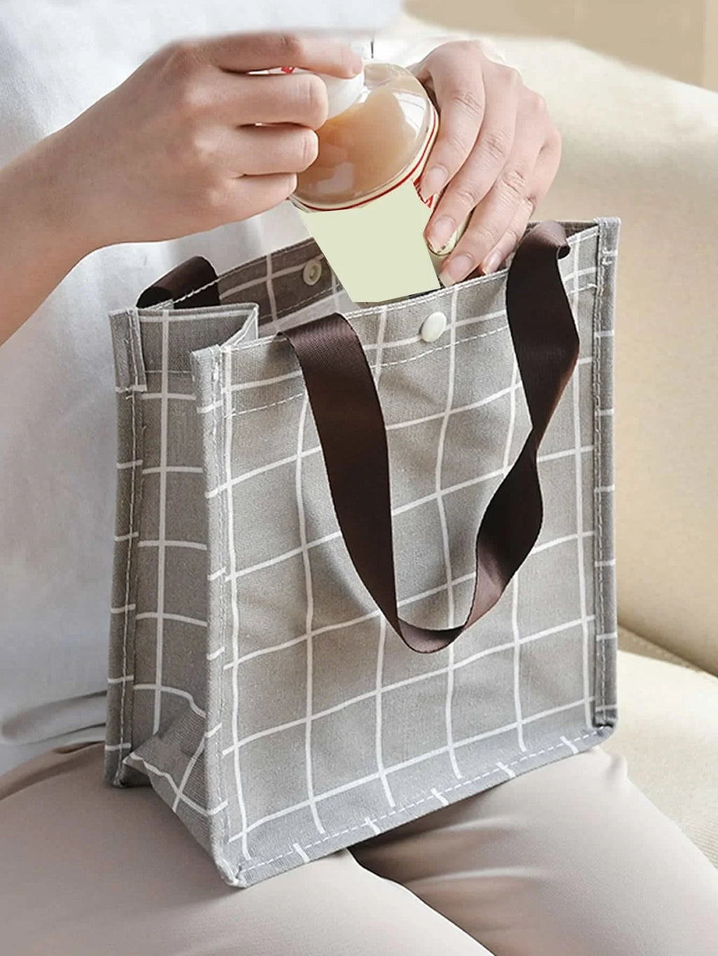 10357 1c-007 Bolsa térmica con patrón de cuadros