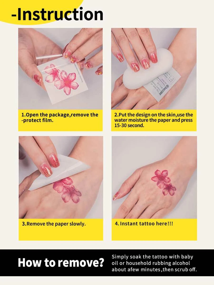 7884 1b-076 Etiqueta engomada del tatuaje