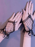 7375 1a-048 Mujer 1 par Guantes de novia con diamante de imitación & con diseño de lazo elegante para boda fiesta