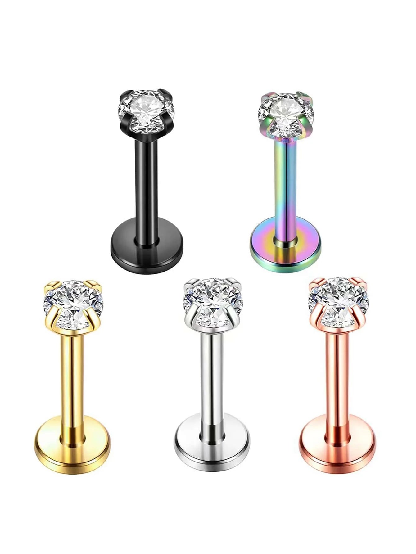 12639 1b-011 Piercing Plateado de labio 1 Pza