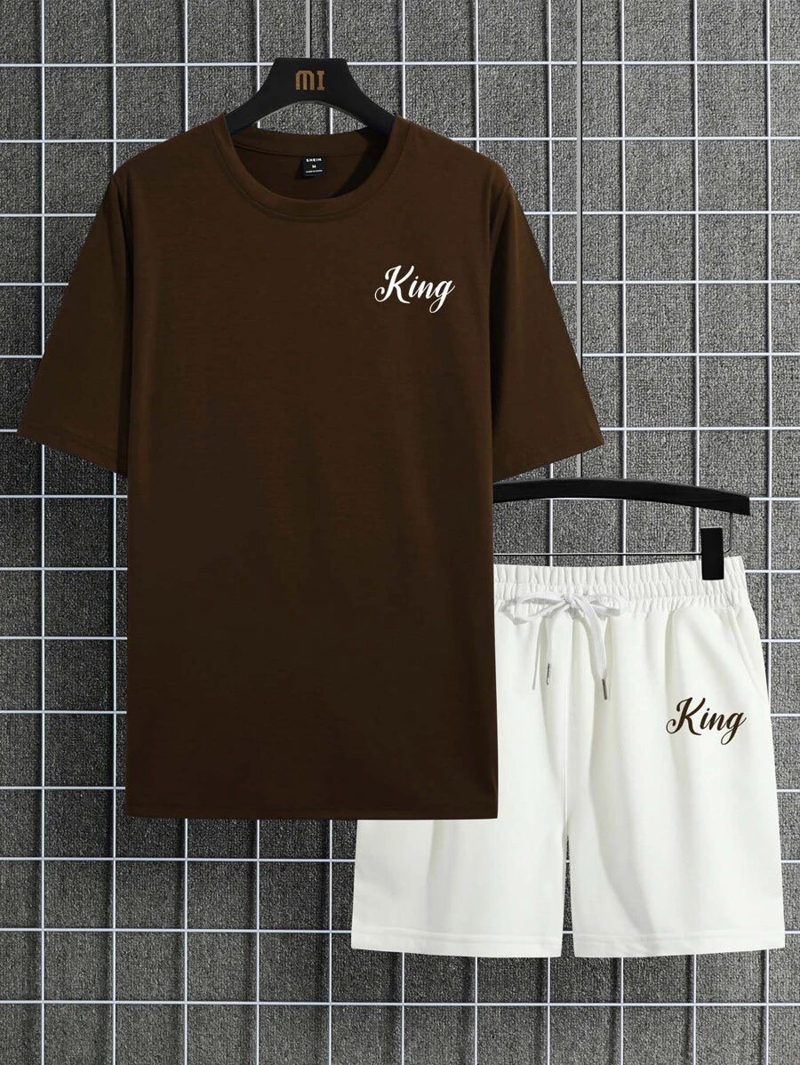 12086 1t-009 SOLO camiseta gráfica con letras para hombre