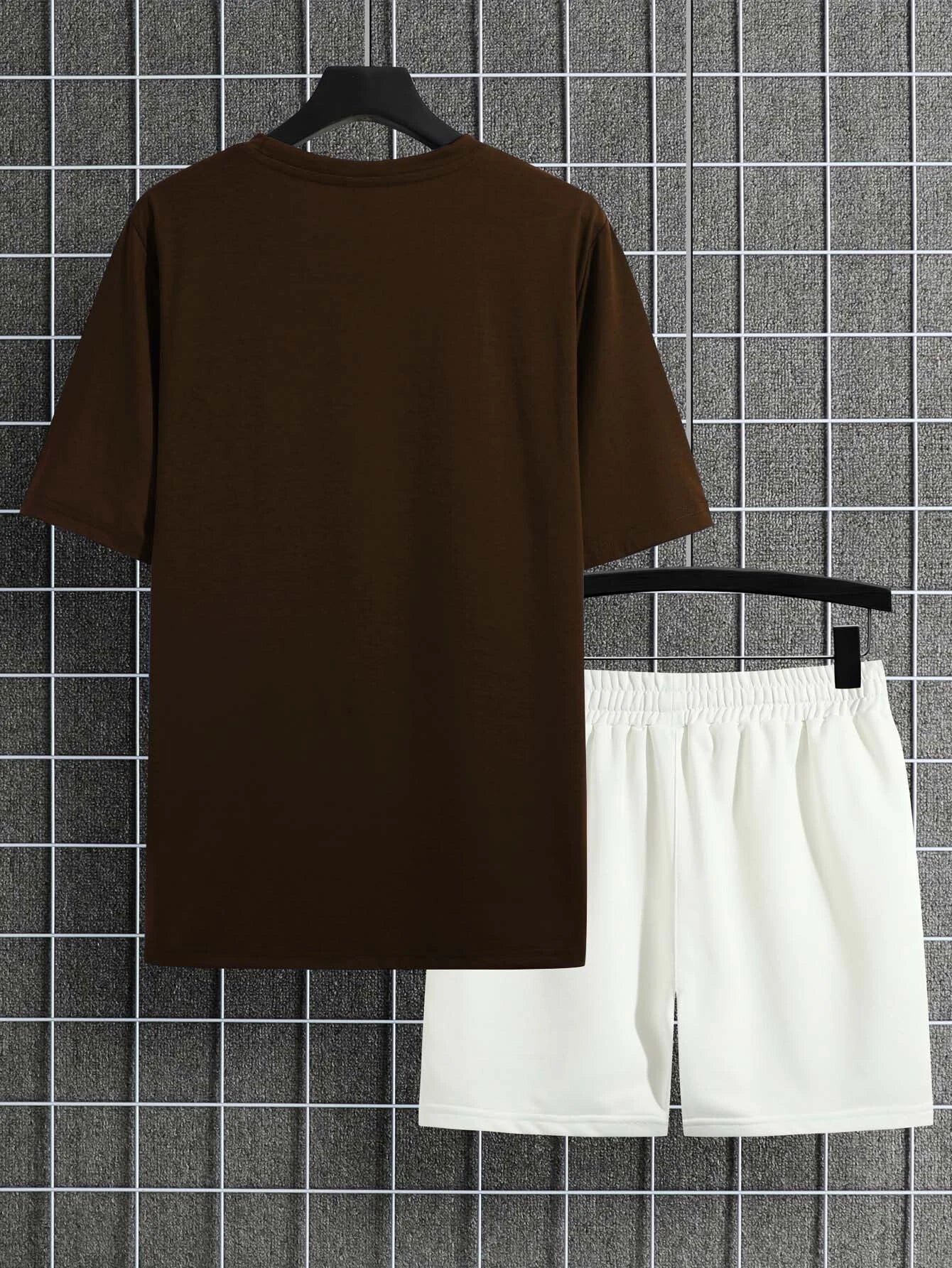 12086 1t-009 SOLO camiseta gráfica con letras para hombre