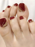 10953 1b-173 Ponte romántico con 24 piezas de uñas postizas cortas