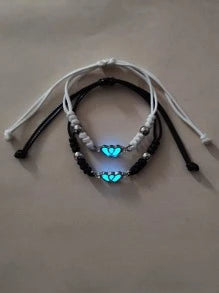 10903 1b-047 conjunto dos piezas Pulsera brillante con adorno de corazón