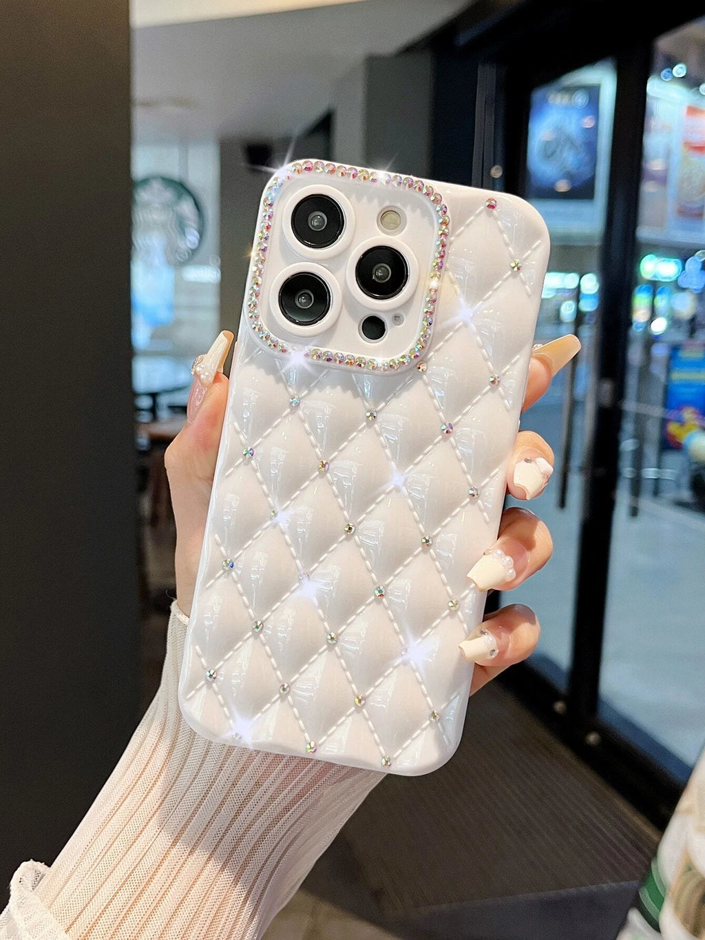 10174 b03-10 Funda Para iPhone De Tpu Con Diamantes De Acuarela