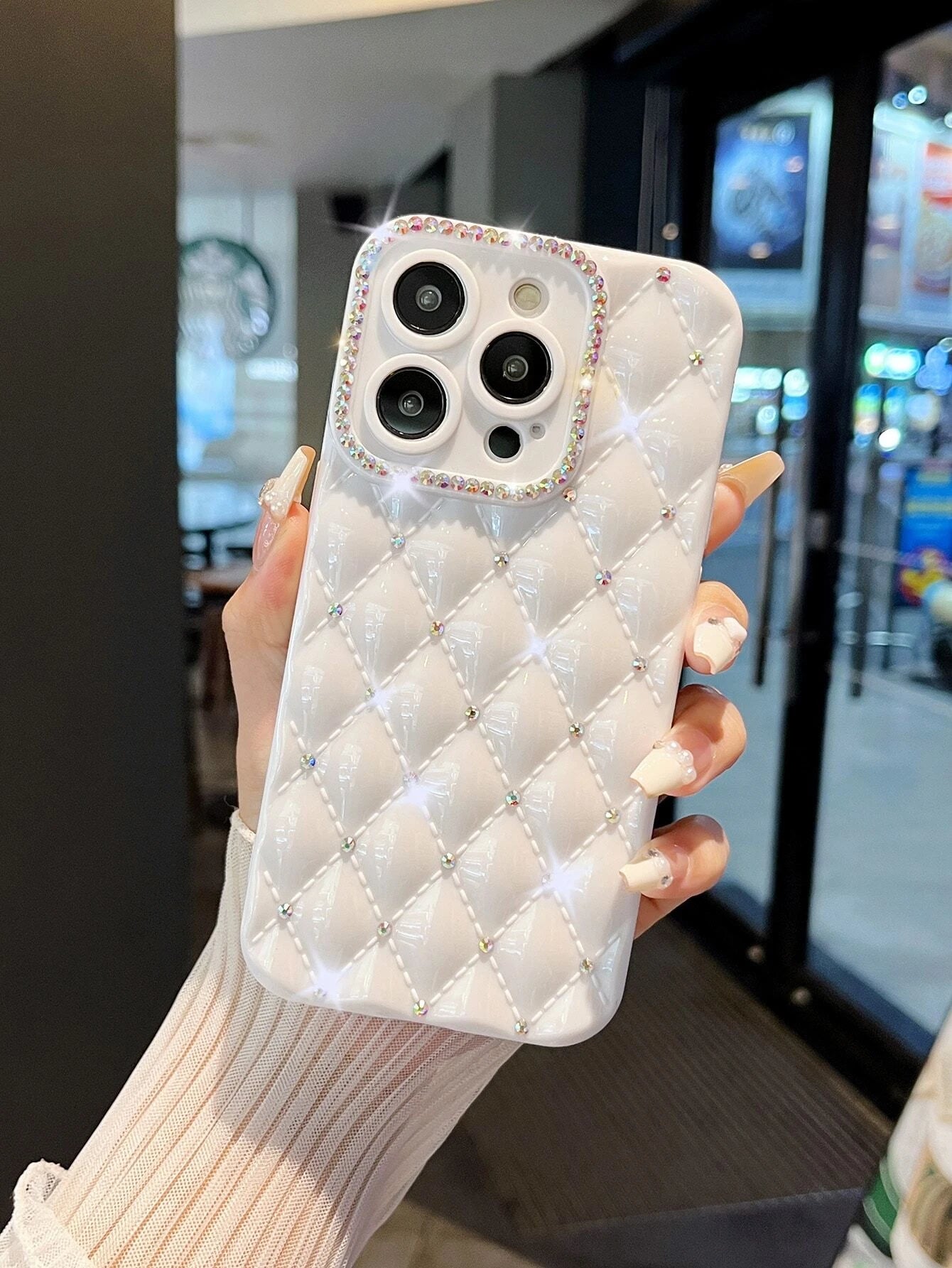 10174 b03-10 Funda Para iPhone De Tpu Con Diamantes De Acuarela