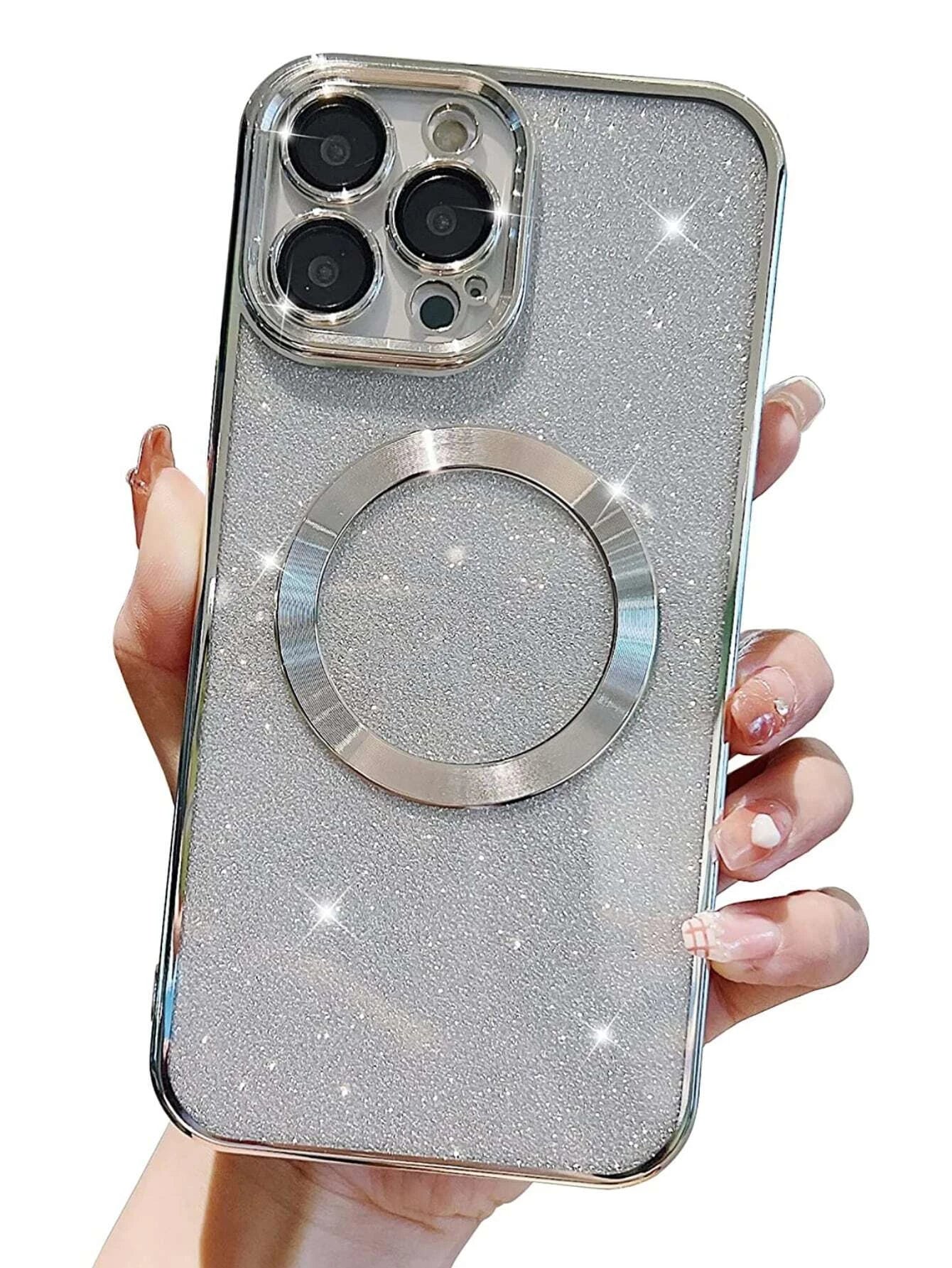 8368 2t-014 Funda magnética para teléfono con purpurina