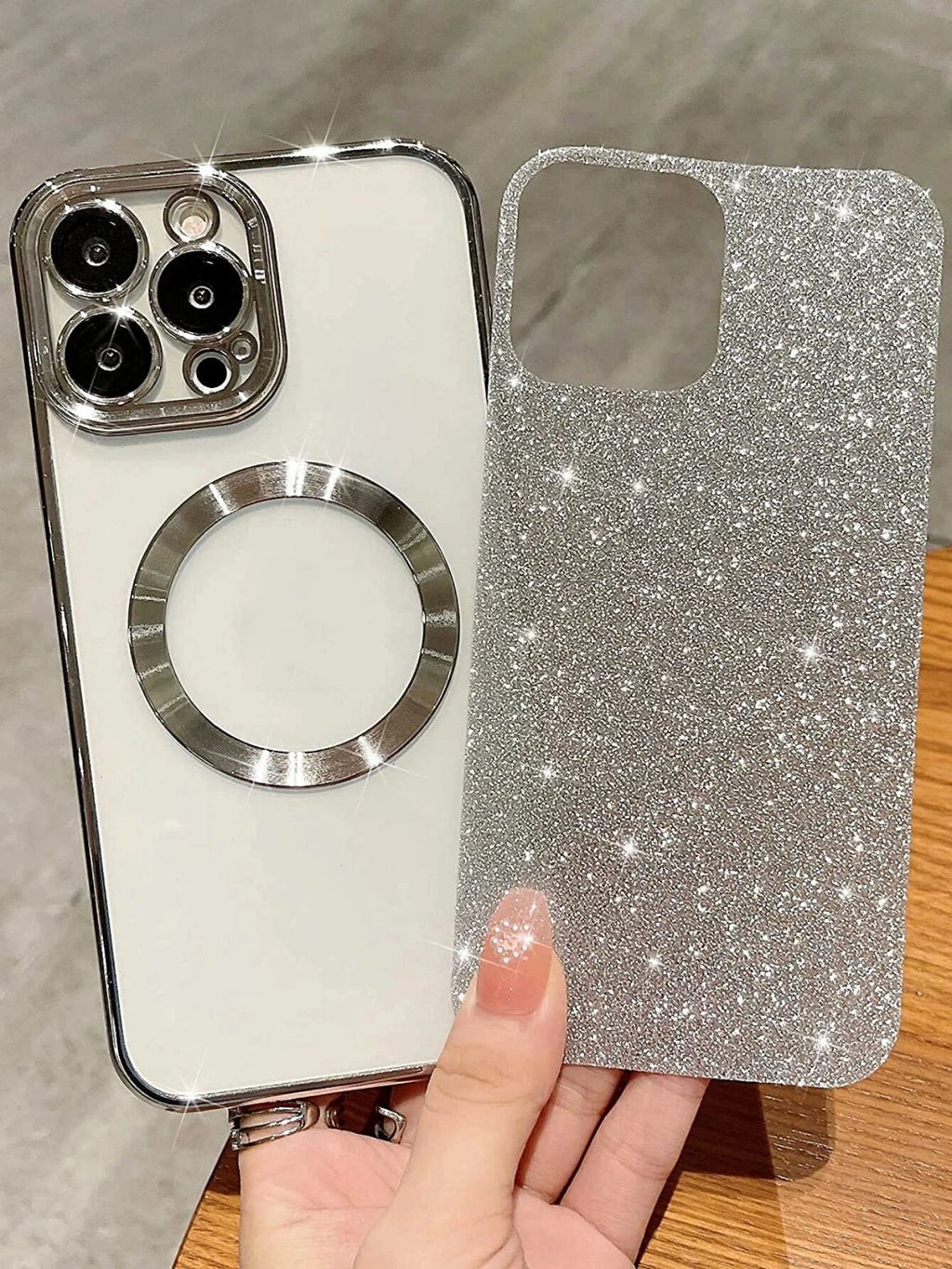 8368 2t-014 Funda magnética para teléfono con purpurina