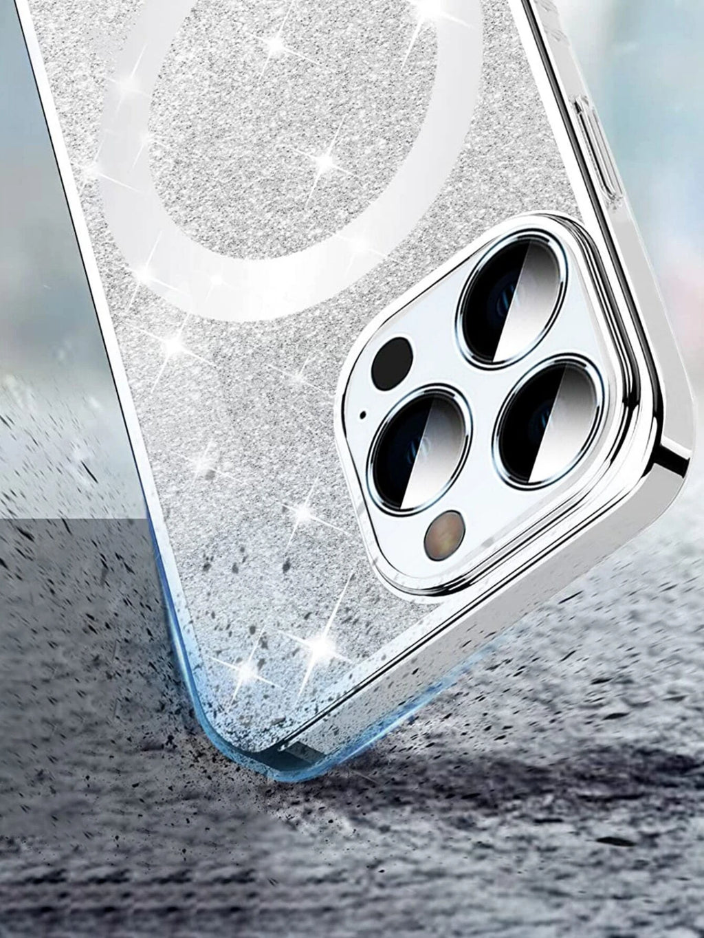 8368 2t-014 Funda magnética para teléfono con purpurina
