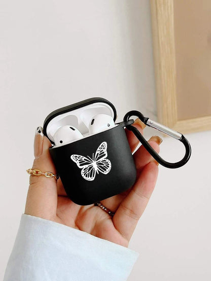 9891 2t-009 Funda compatible con Airpods con patrón de mariposa