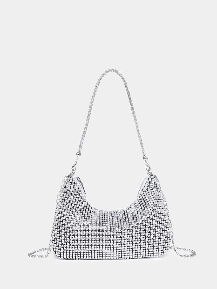 14806 1c-02-07 Bolso Tipo Hobo Decorado Con Lentejuelas