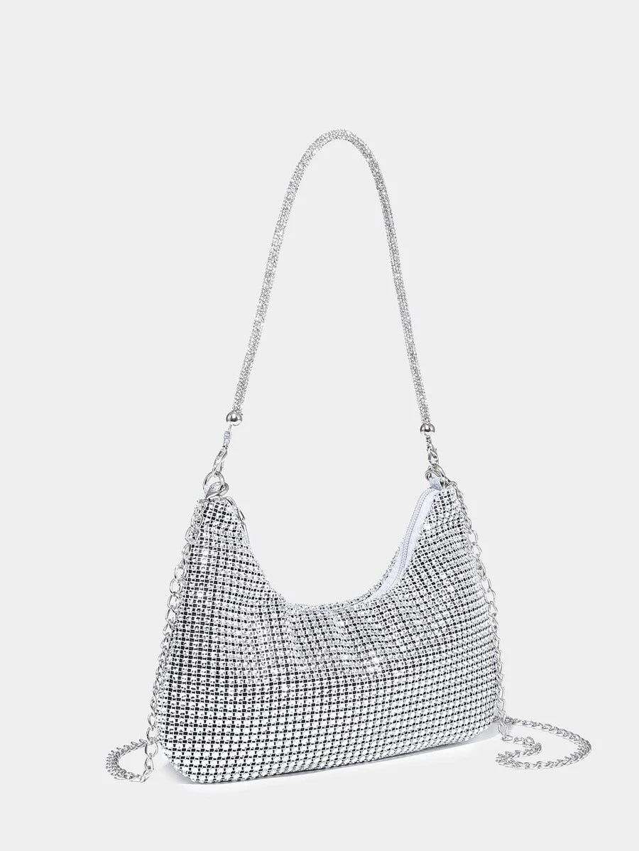 14806 1c-02-07 Bolso Tipo Hobo Decorado Con Lentejuelas