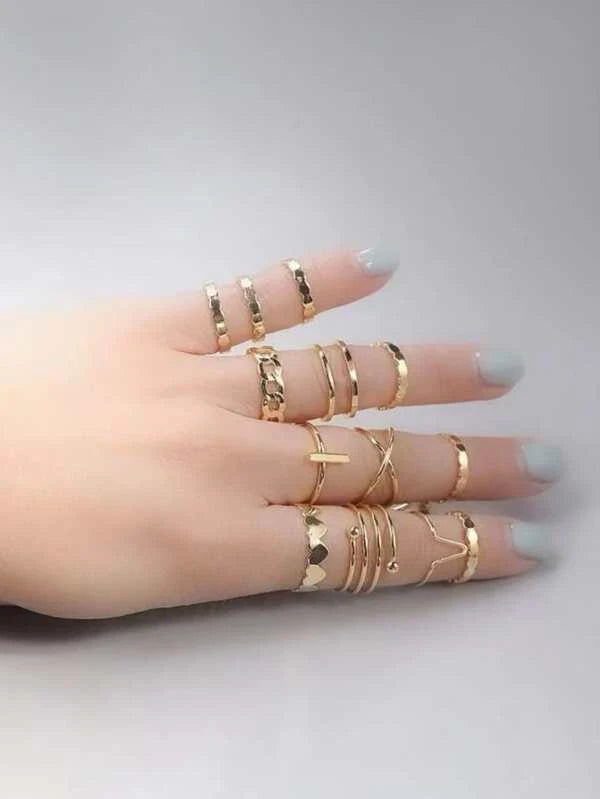 7350 b03-12 Set 13 piezas Anillo minimalista