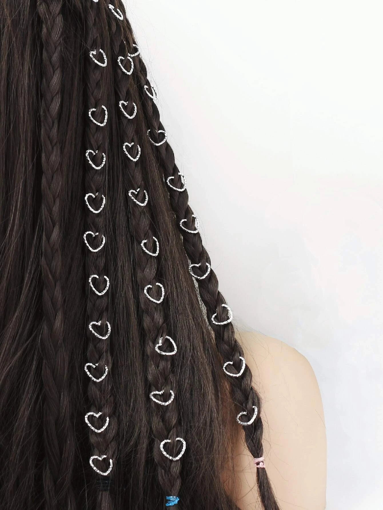 8445 b03-20 Treinta piezas Mujer Goma de pelo con diseño de corazón de moda bohemio hippy estilo en espiral para pelo Decoración