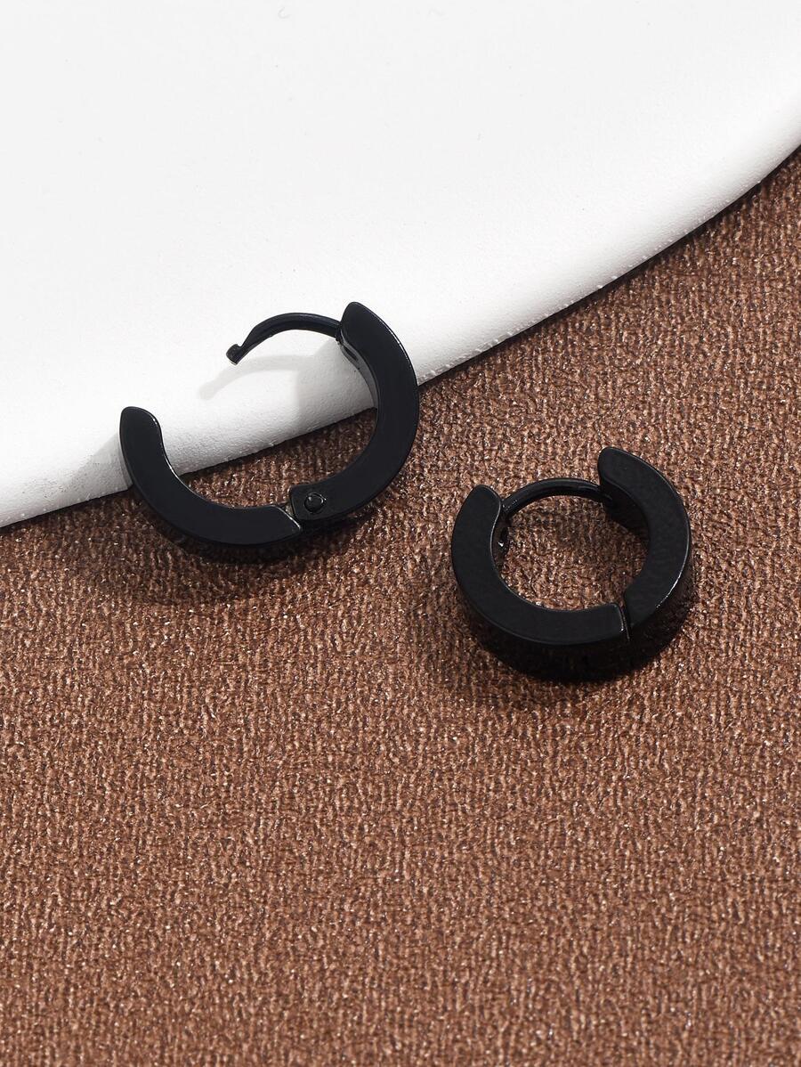 8681 1b-016 Hombres Pendientes de aro minimalista