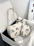 5835 1c-022 Bolso hobo con patrón de mariposa de moda asa superior con monedero