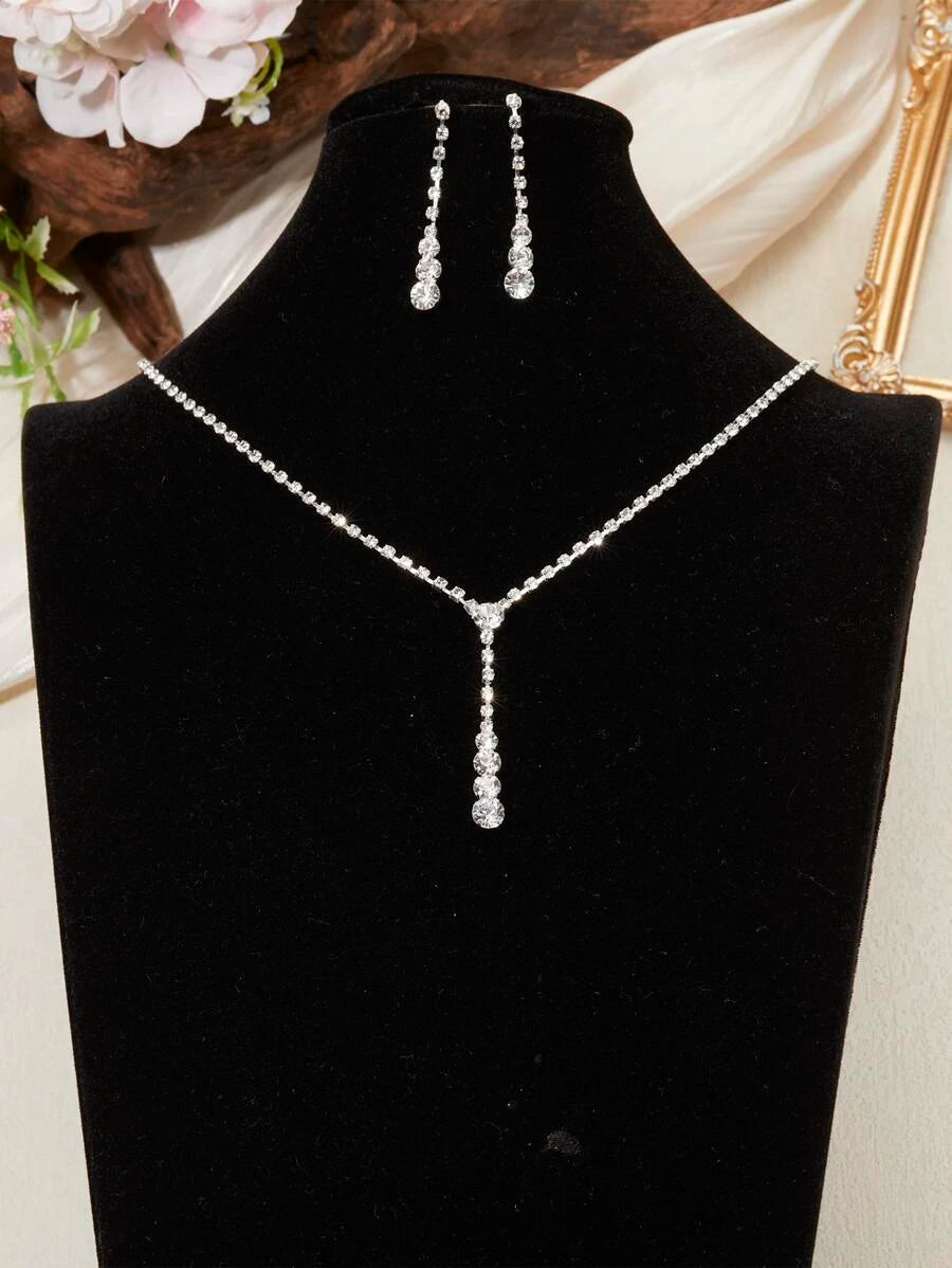 10035 1b-076 Set dos piezas Juego De Collar Largo y Pendientes