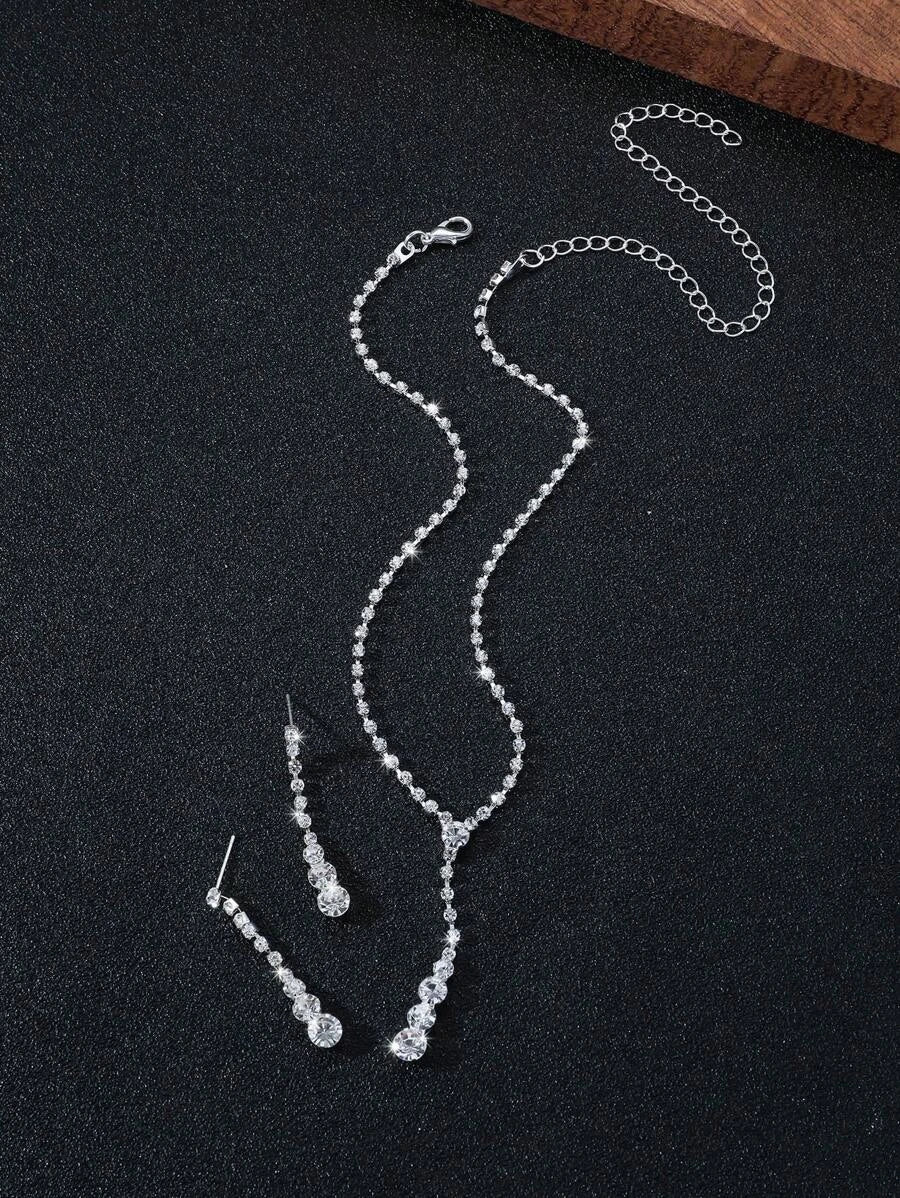 10035 1b-076 Set dos piezas Juego De Collar Largo y Pendientes