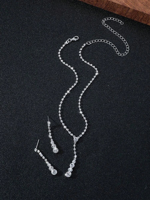 10035 1b-076 Set dos piezas Juego De Collar Largo y Pendientes