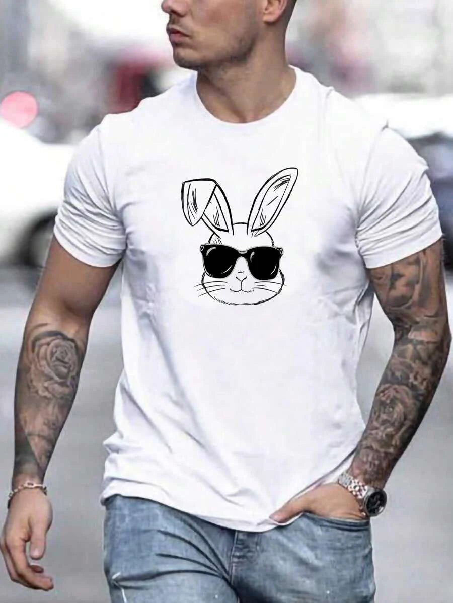 8478 b05-01 Camiseta algodón con estampado de conejo
