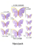11756 1b-048 10 piezas decoraciones para tartas de mariposas