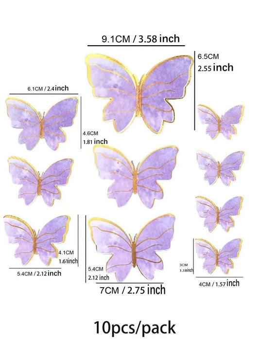 11756 1b-048 10 piezas decoraciones para tartas de mariposas