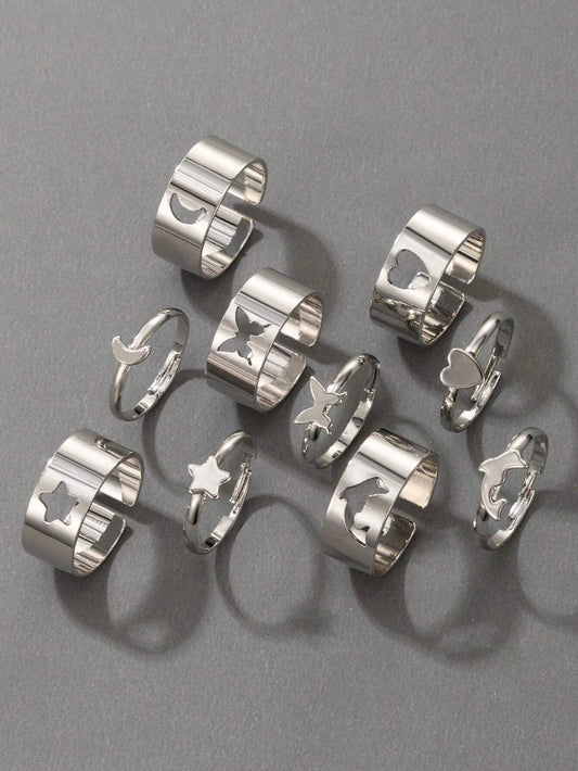 9359 1b-04-19 Set Anillos 10 piezas con diseño variado