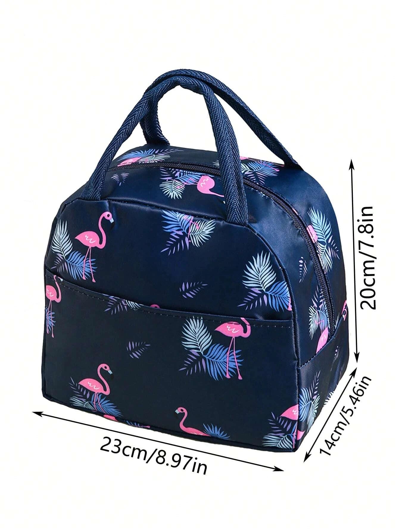 15937 1c-01-01 Bolso Diseño Hojas Y Flamingos 1 Pza