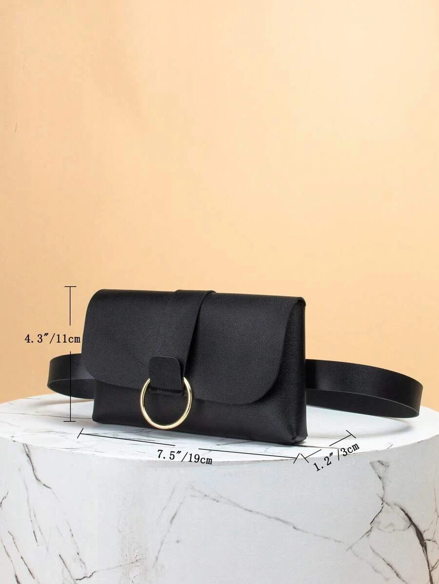 14583 1a-109 Riñonera mini unicolor con solapa