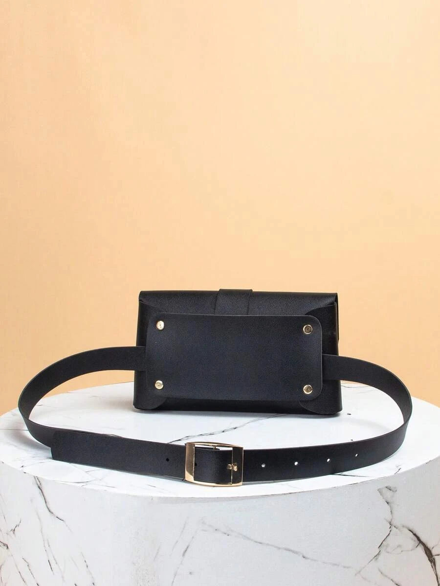 9683 1c-030 Riñonera mini unicolor con solapa