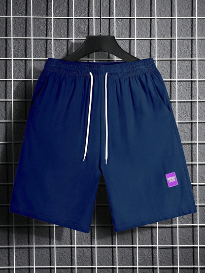 10247 a05-06 Shorts Holgados Para Hombre Con Detalles De Parches De Letras