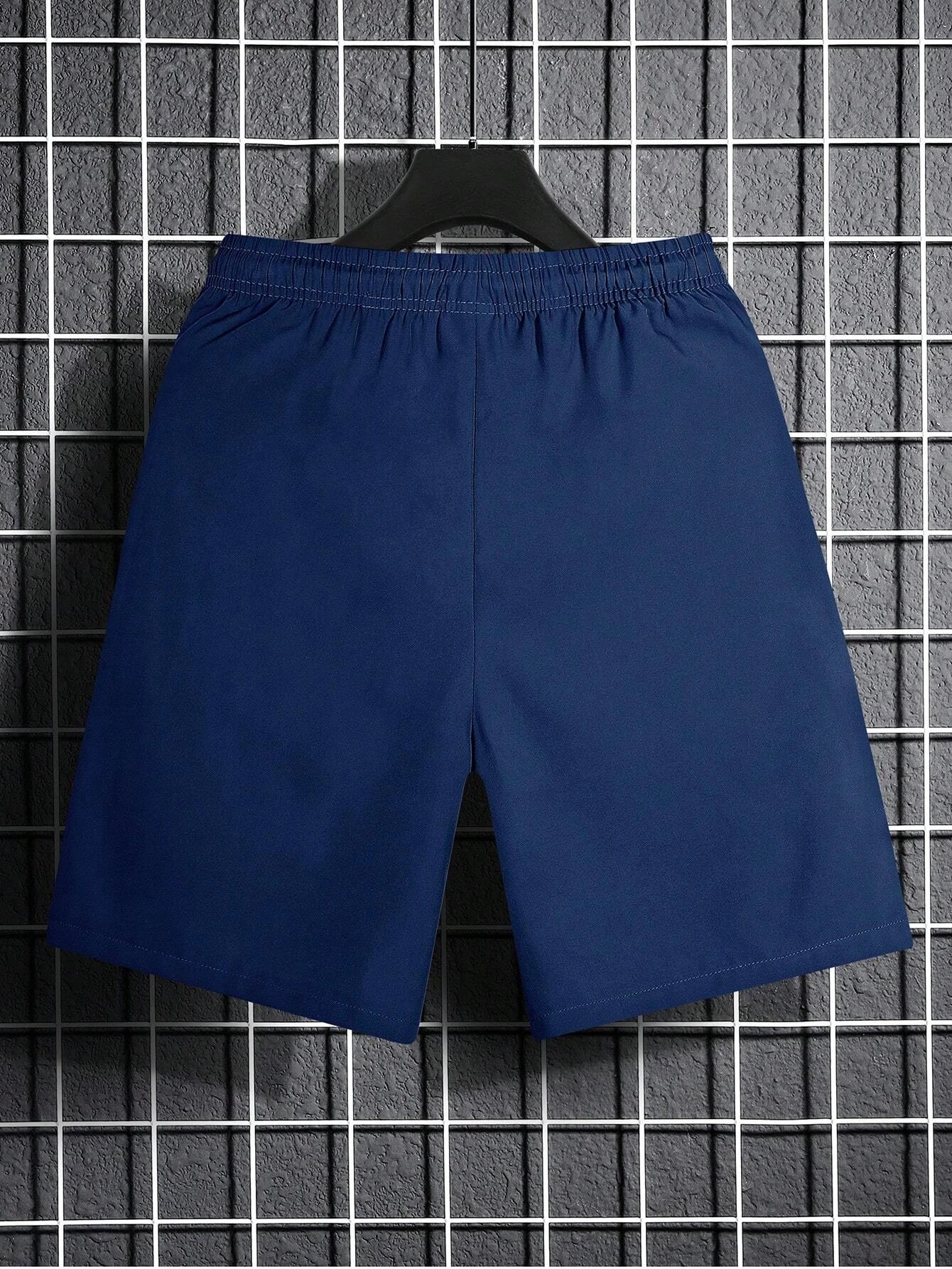 10247 a05-06 Shorts Holgados Para Hombre Con Detalles De Parches De Letras