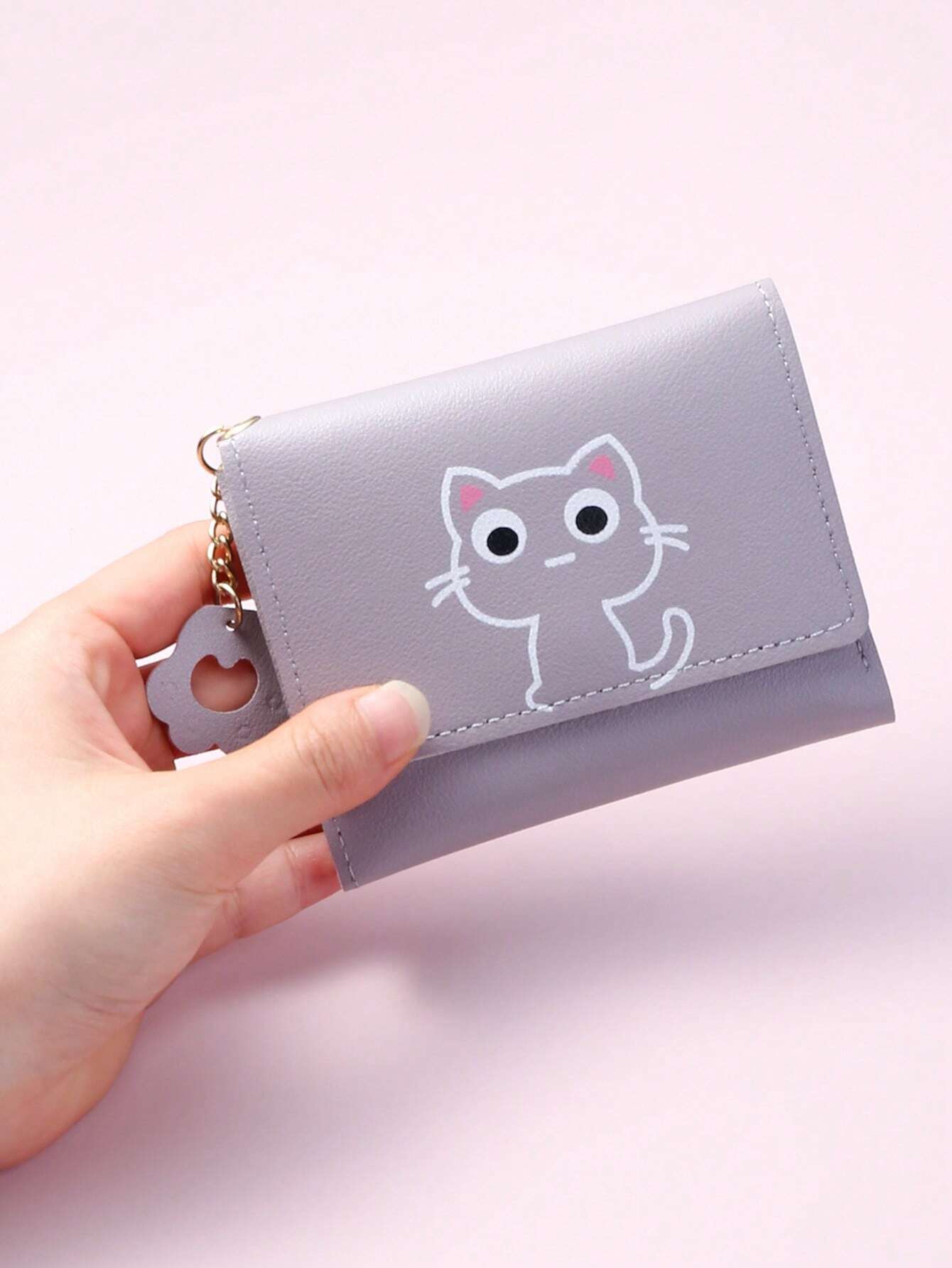 6418 a08-10 Cartera pequeña con gráfico de Gatito