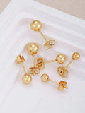 11334 B03-02 3 pares/set Pendientes de tachuela de moda de acero inoxidable con diseño de bola para hombres para decoración diaria
