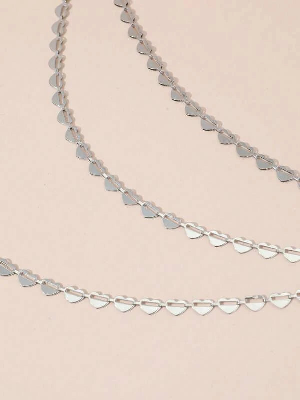 6960 1b-076 Mujer 1 pieza Cinturón de cadena con adorno de corazón de moda para Decoración de vestido