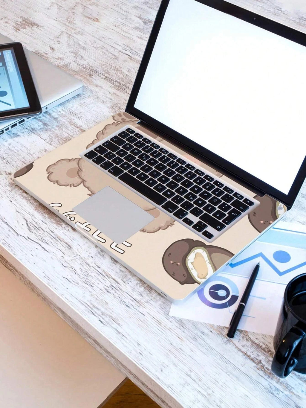 15478 2t-343 Skin para portátil con patrón de oso 2 Pzas