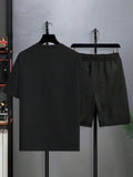 6299 a03-05 Conjunto Shorts con camiseta de hombros caídos con estampado de letra