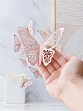 8135 1b-076 Doce piezas/set Pegatina plegable holográfico con mariposa hueco papel decorativo para casa adorno