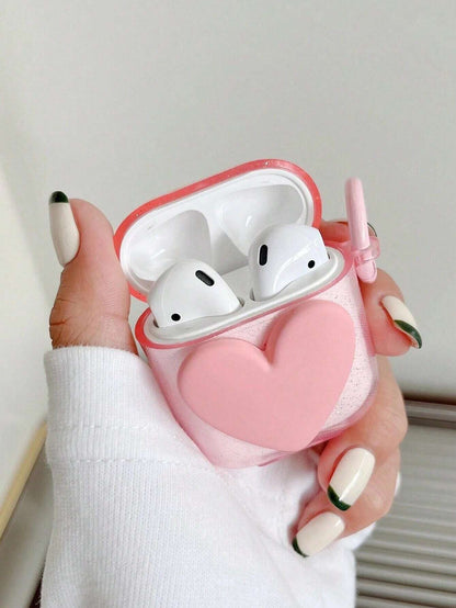 9625 2t-010 Funda compatible con Airpods con adorno de corazón