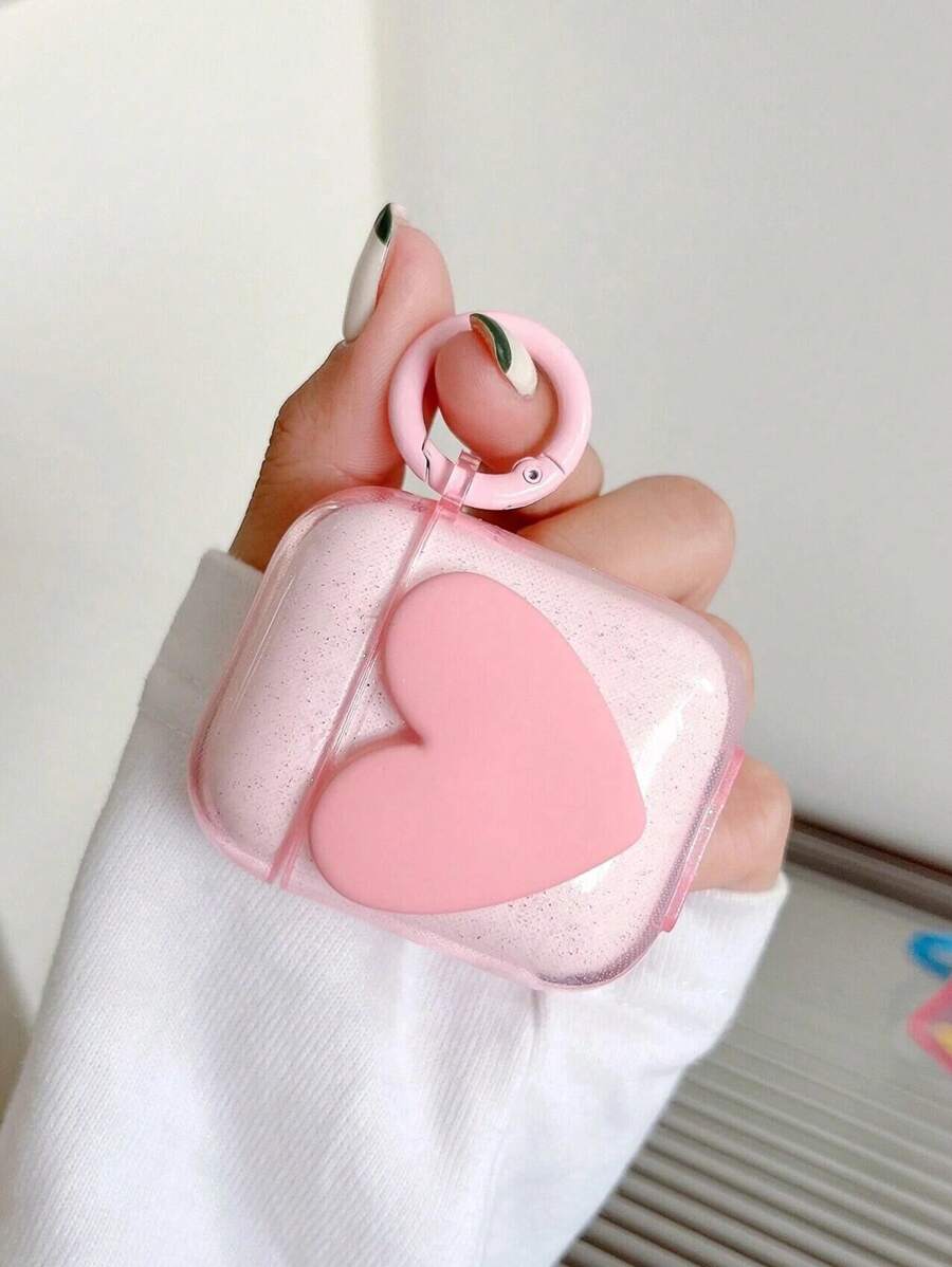 9625 2t-010 Funda compatible con Airpods con adorno de corazón