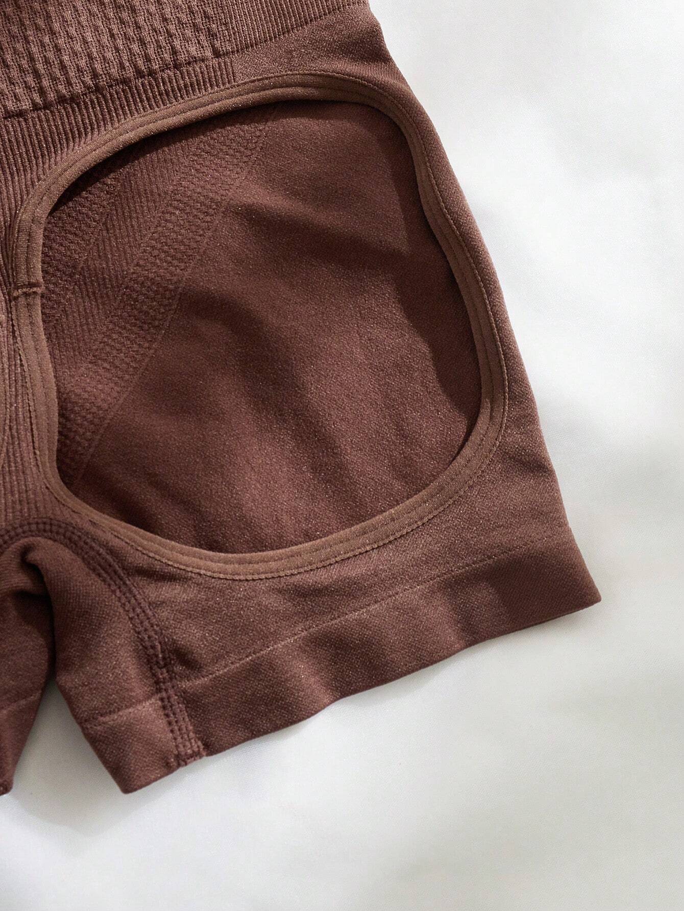 5774 a06-06 Tres piezas Shorts Faja unicolor tejido de canalé