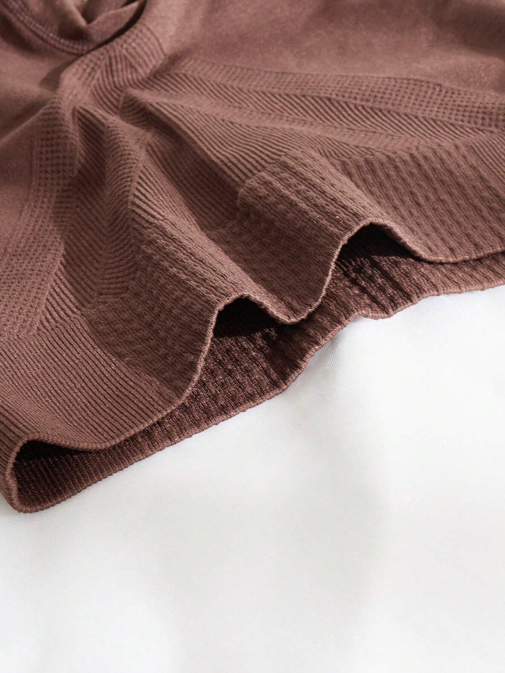 5774 a06-06 Tres piezas Shorts Faja unicolor tejido de canalé