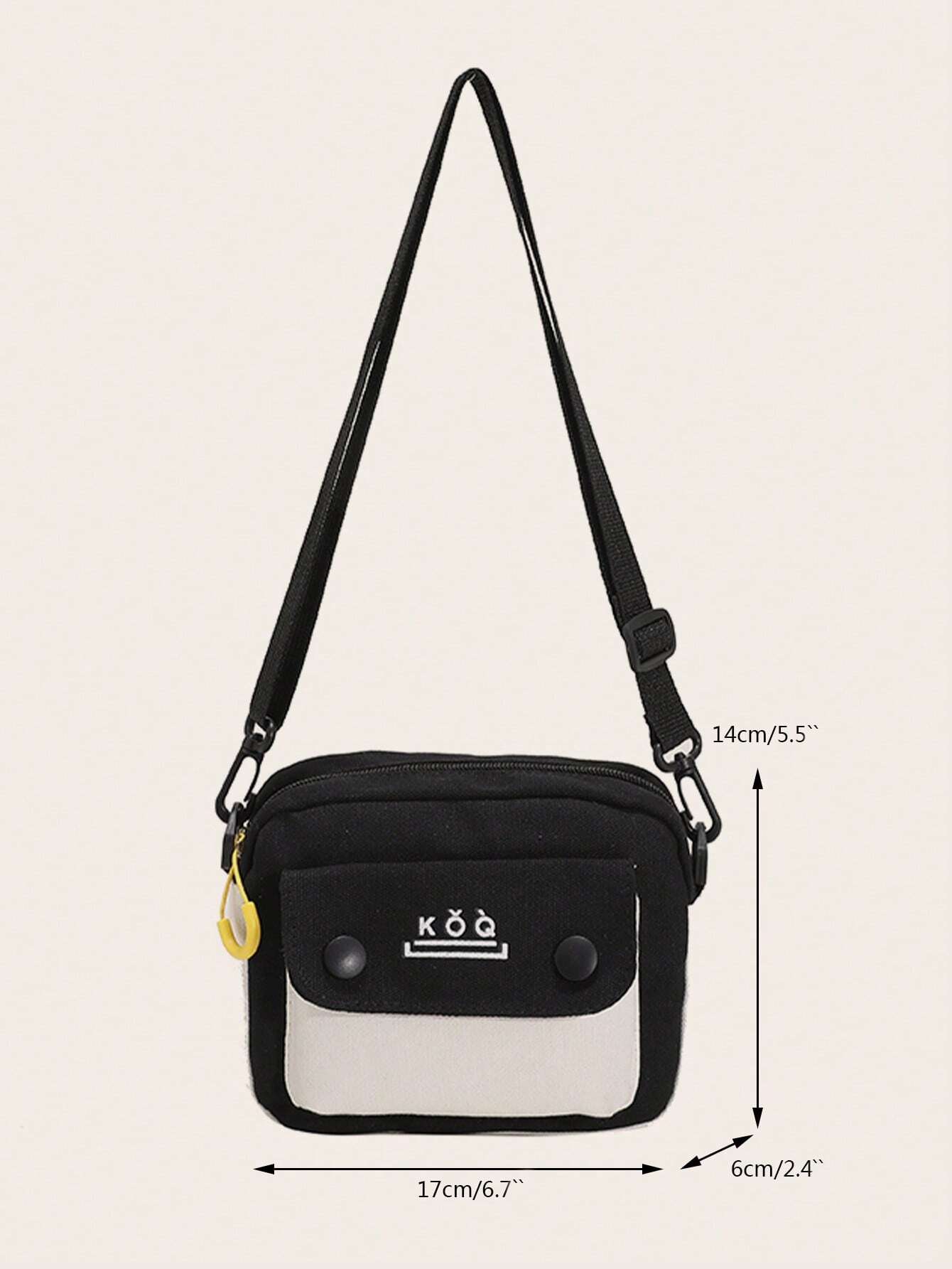 6400 a01-01 Bolso Bandolera con Estampado De Letras