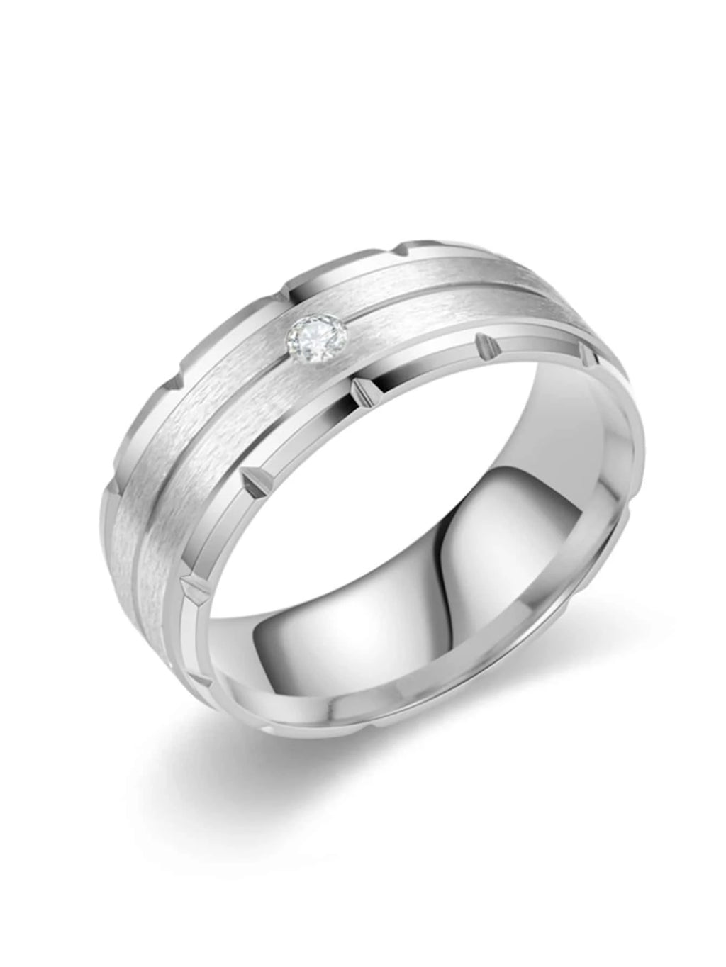 7355 b03-12 Una pieza Anillo de hombre de acero titanio de moda y calidad