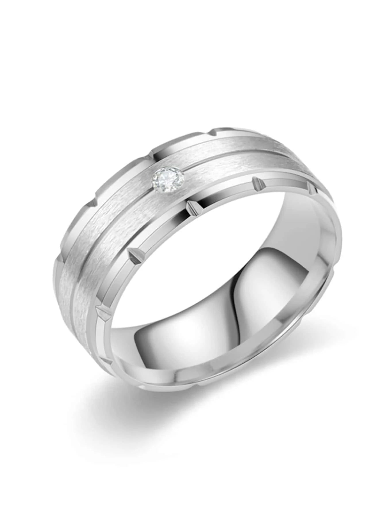 7355 b03-12 Una pieza Anillo de hombre de acero titanio de moda y calidad