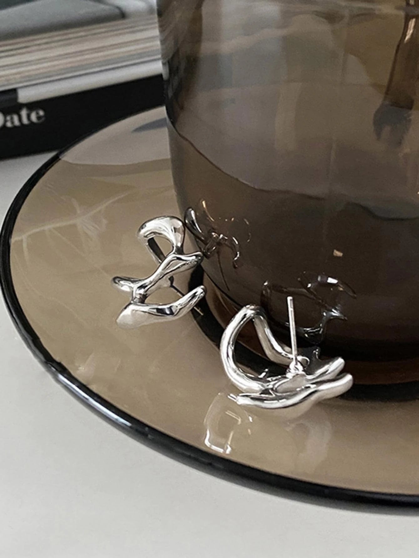 14297 1b-047 Pendientes estructurado 1 Par