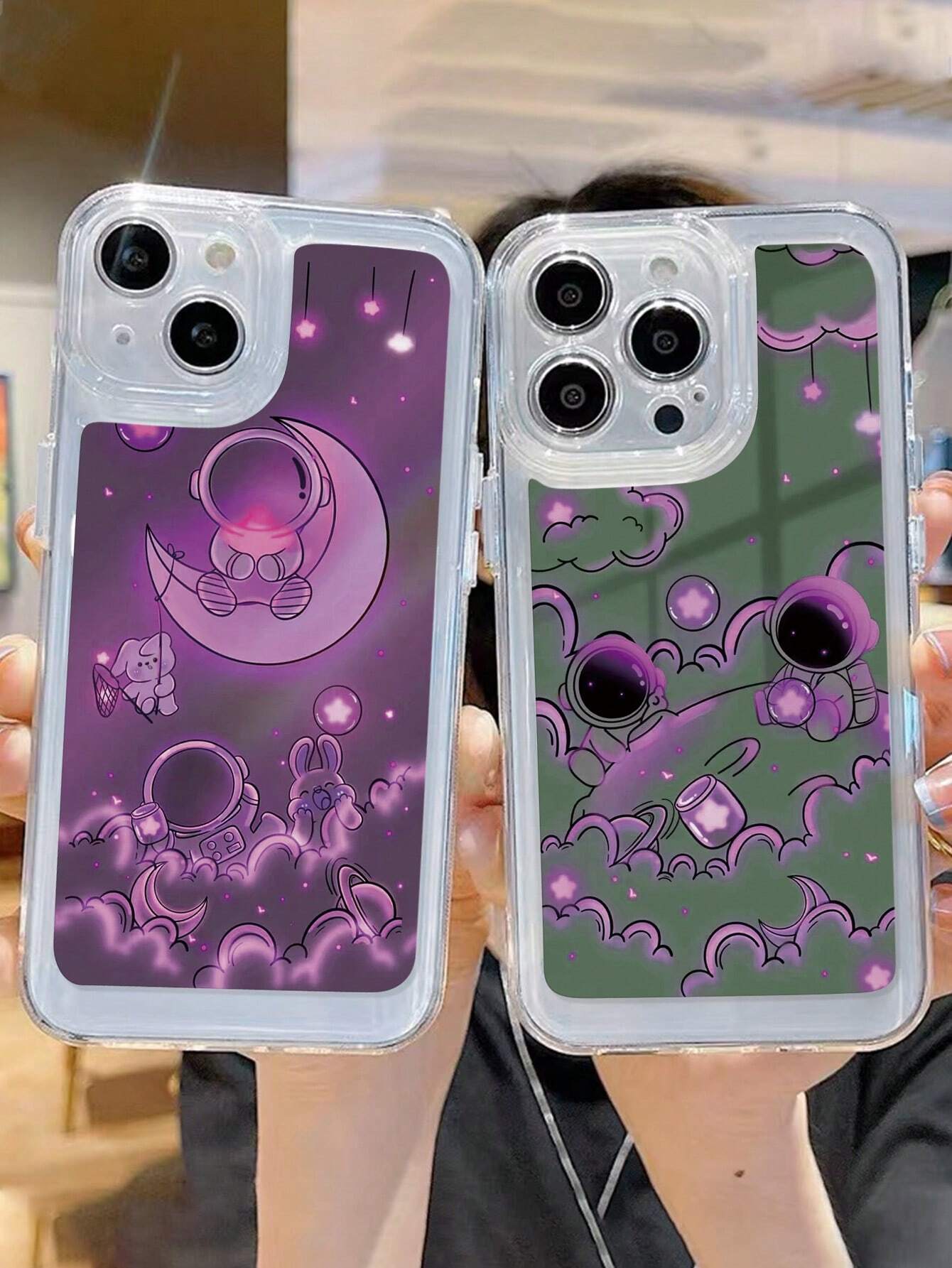 4066 2t-014 Dos Fundas para móvil con estampado de dibujos animados