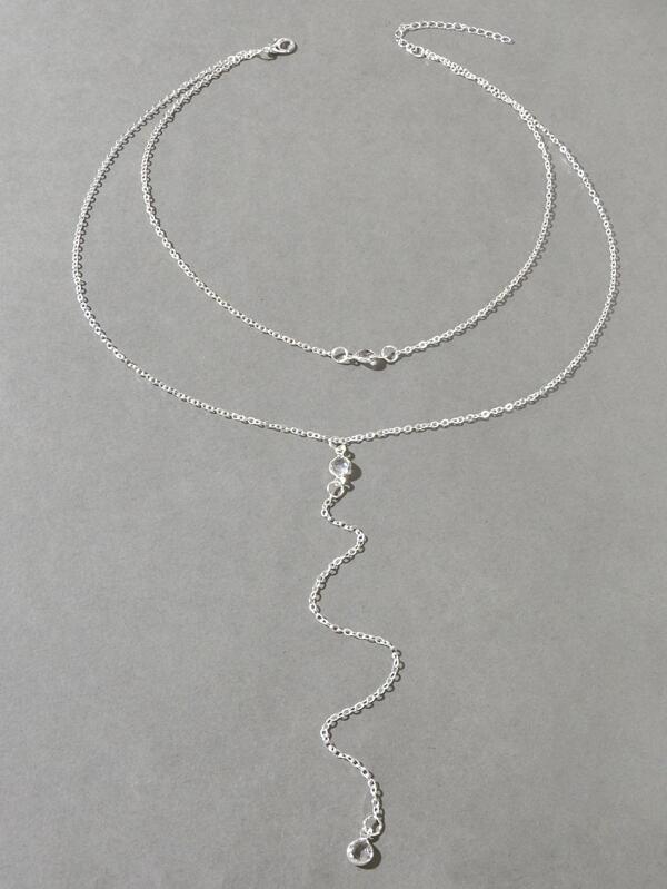 7937 1b-030 Una pieza Collar con diseño de gota de agua a capas para mujeres