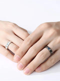 10765 1b-003 Anillo pareja con diseño de diamante de imitación 2 Pzas