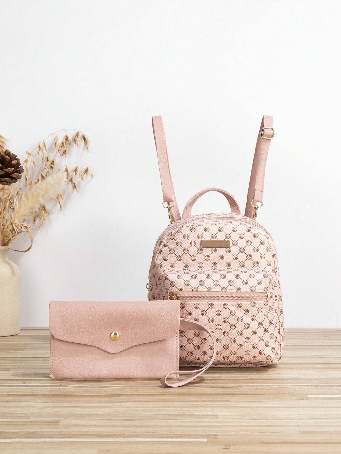 7717 a11-01 Dos piezas Mochila clásica con patrón geométrico